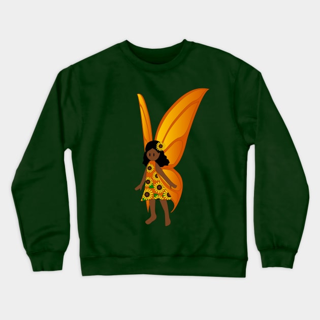 Lyla the Sunflower Fairy Crewneck Sweatshirt by Nutmegfairy